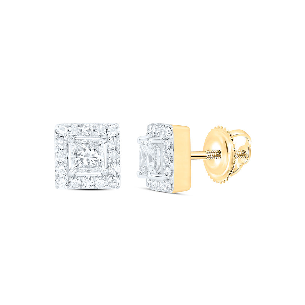 10K Yellow Or White Gold 3/4 Cttw Lab Grown Diamond Fashion Square Earring
