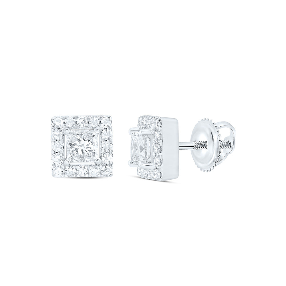 10K Yellow Or White Gold 3/4 Cttw Lab Grown Diamond Fashion Square Earring