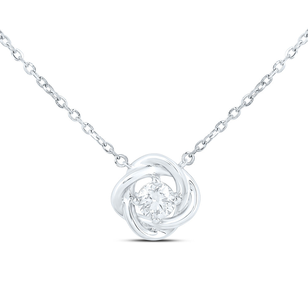 Sterling Silver 1/4 Cttw Lab Grown Diamond Round Chain Necklace (18 Inch)