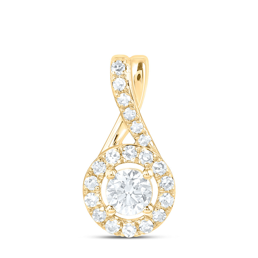 Sterling Silver 1/2 Cttw Lab Grown Diamond Round Charm Pendant