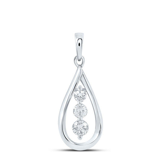 Sterling Silver 1/4 Cttw Lab Grown Diamond Pear Charm Pendant