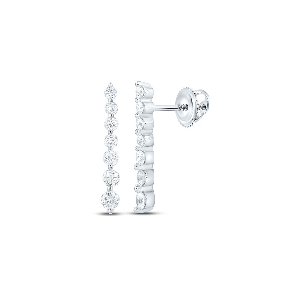 Sterling Silver 1/2 Cttw Lab Grown Diamond Dangling Earring