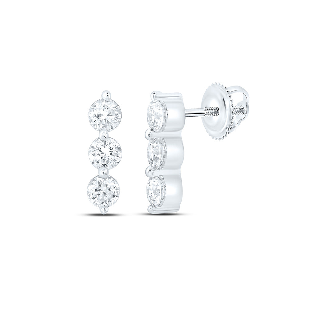 Sterling Silver 1/3 Cttw Lab Grown Diamond Dangling Earring