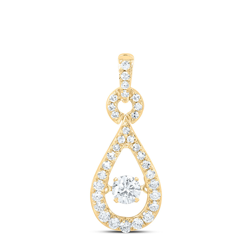 Sterling Silver 3/4 Cttw Lab Grown Diamond Pear Charm Pendant