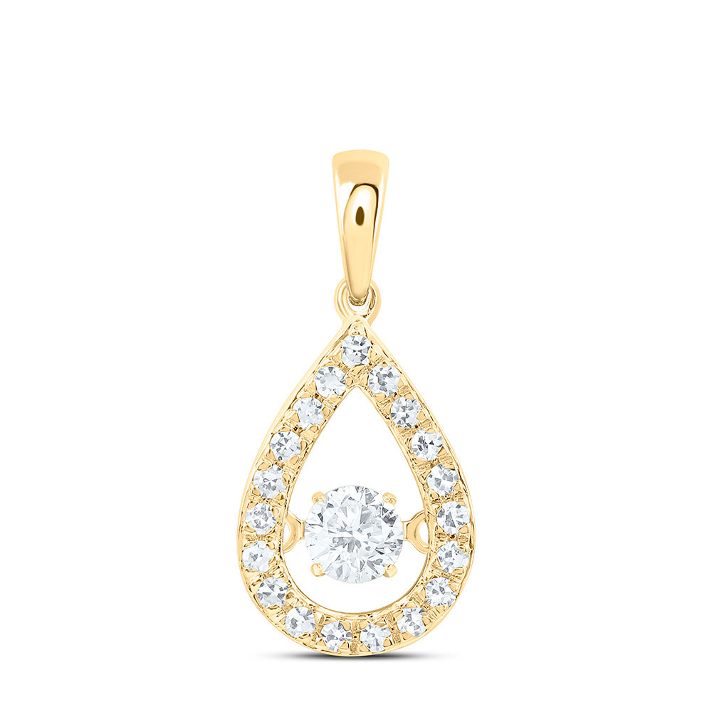 10K Yellow Or White Gold 1/3 Cttw Lab Grown Diamond Pear Charm Pendant