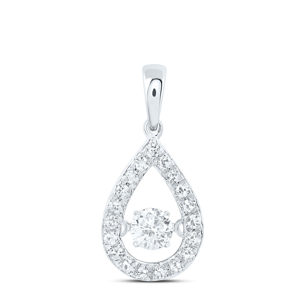 10K Yellow Or White Gold 1/3 Cttw Lab Grown Diamond Pear Charm Pendant