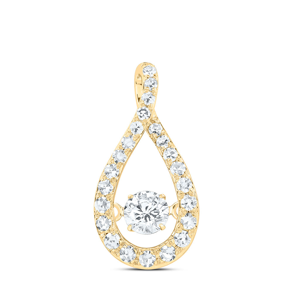 10K Yellow Or White Gold 1/2 Cttw Lab Grown Diamond Pear Charm Pendant
