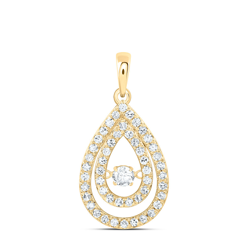 10K Yellow Or White Gold 1/2 Cttw Lab Grown Diamond Pear Charm Pendant