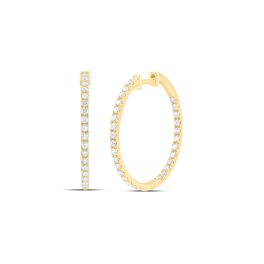 14K Yellow Or White Gold 1 Cttw Lab Grown Diamond Oval Hoop Earring