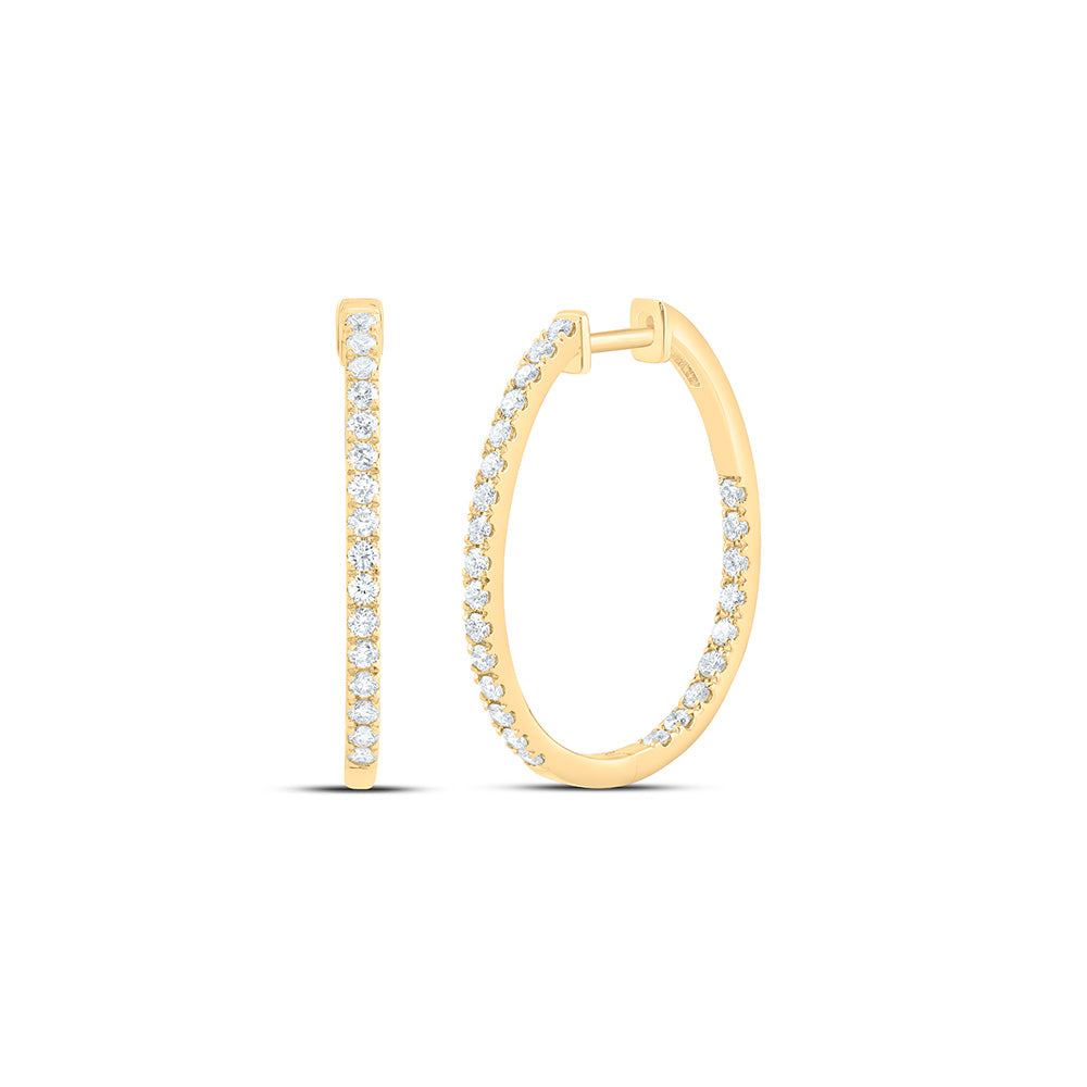 14K Yellow Or White Gold 1 Cttw Lab Grown Diamond Hoop Earring