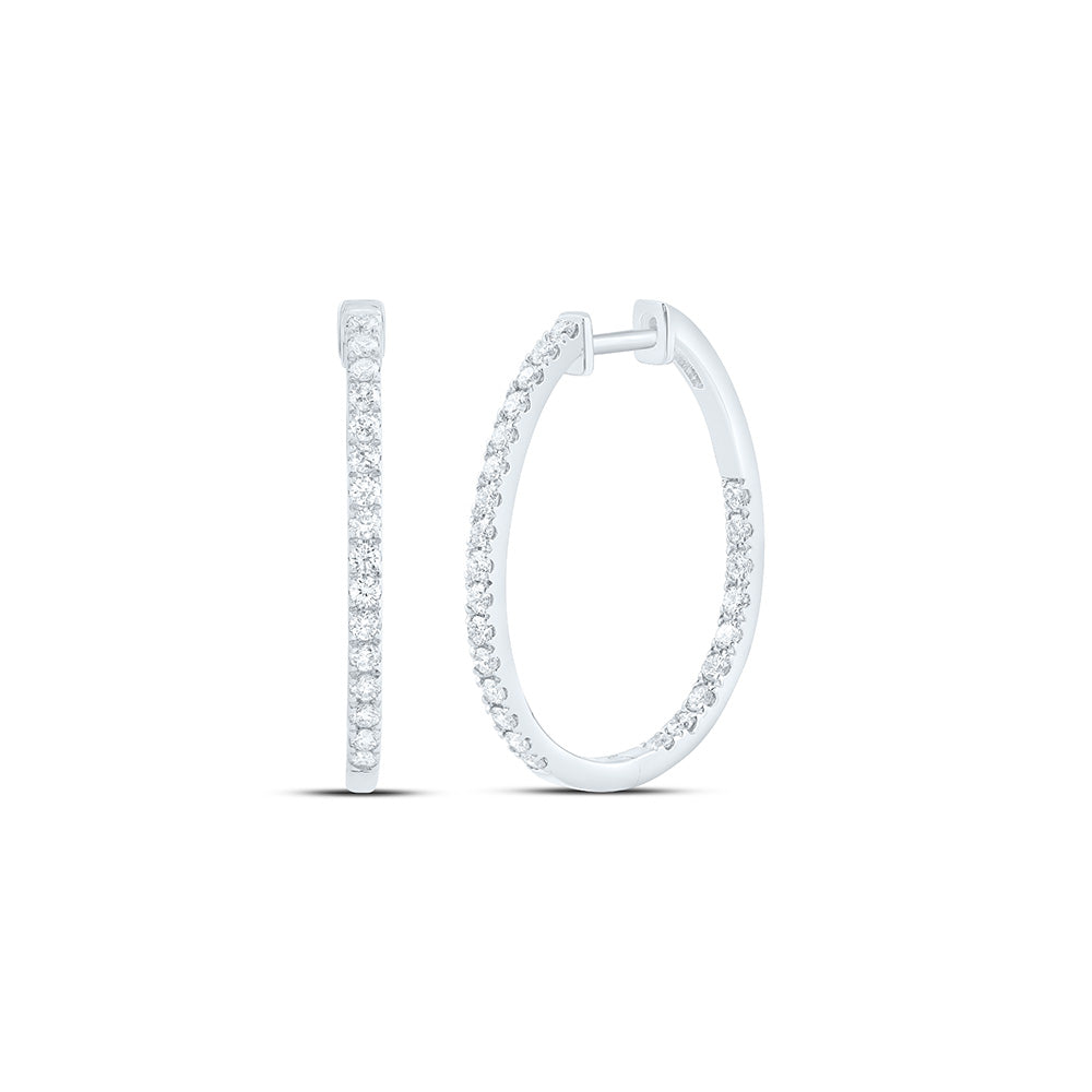 14K Yellow Or White Gold 1 Cttw Lab Grown Diamond Hoop Earring