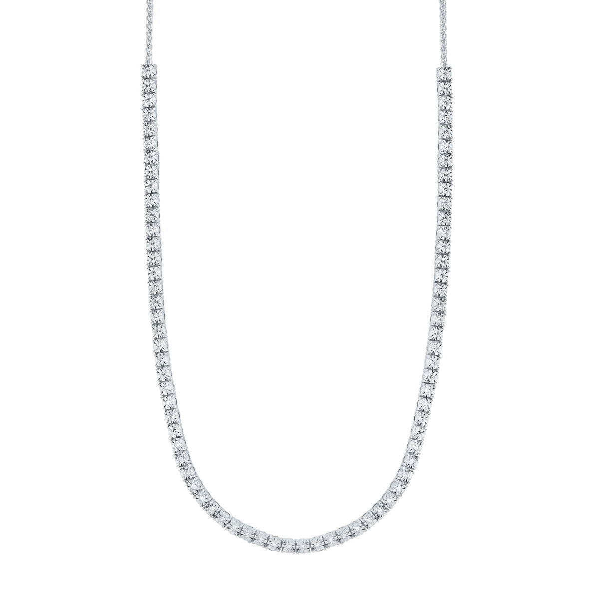 Sterling Silver 7/8 Cttw Lab Grown Diamond Chain Necklace (18 Inch)