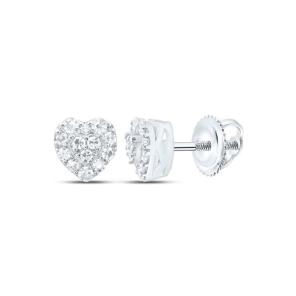 14K Yellow Or White Gold 1/5 Cttw Lab Grown Diamond Heart Earring