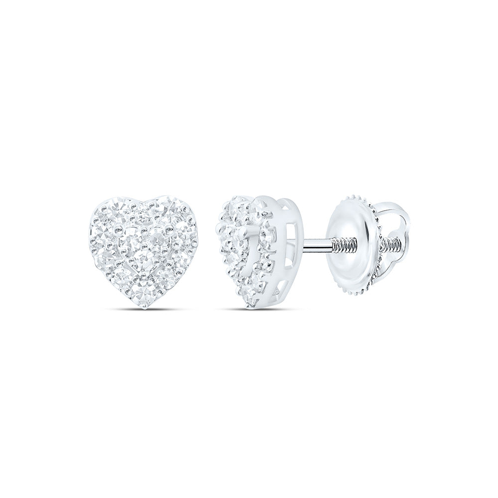 10K Yellow Or White Gold 1/5 Cttw Lab Grown Diamond Heart Earring