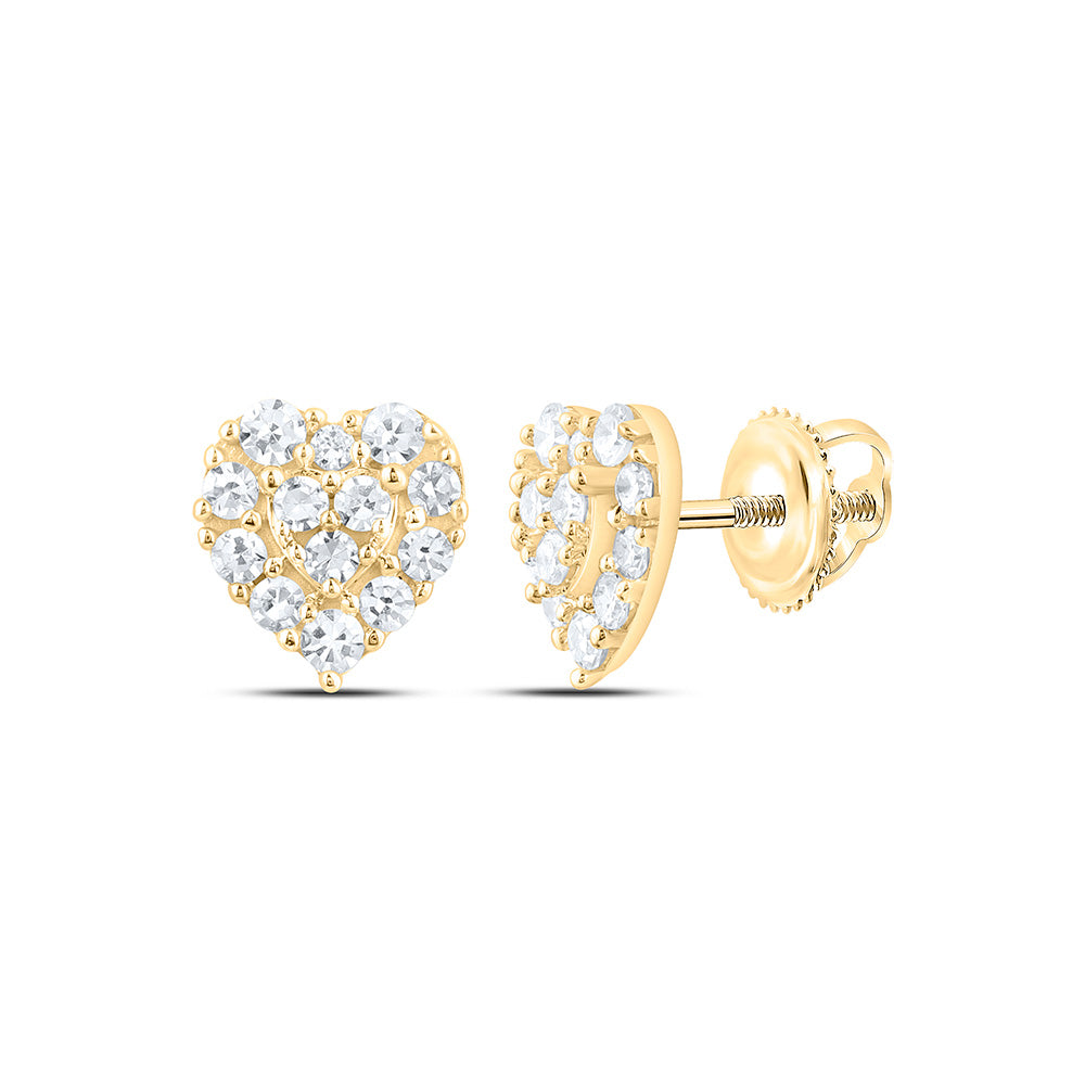 Sterling Silver 1/5 Cttw Lab Grown Diamond Heart Earring