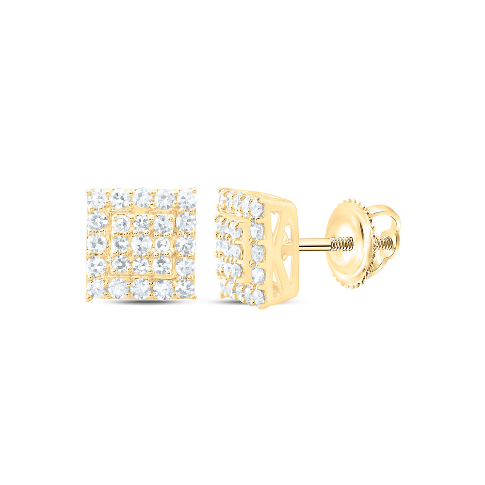 14K Yellow Or White Gold 1/3 Cttw Lab Grown Diamond Square Earring