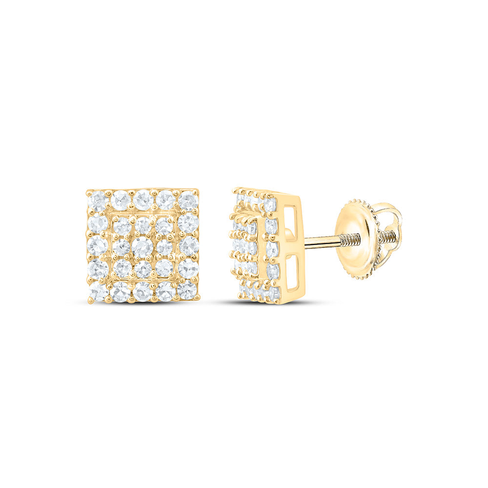 10K Yellow Or White Gold 1/3 Cttw Lab Grown Diamond Square Earring