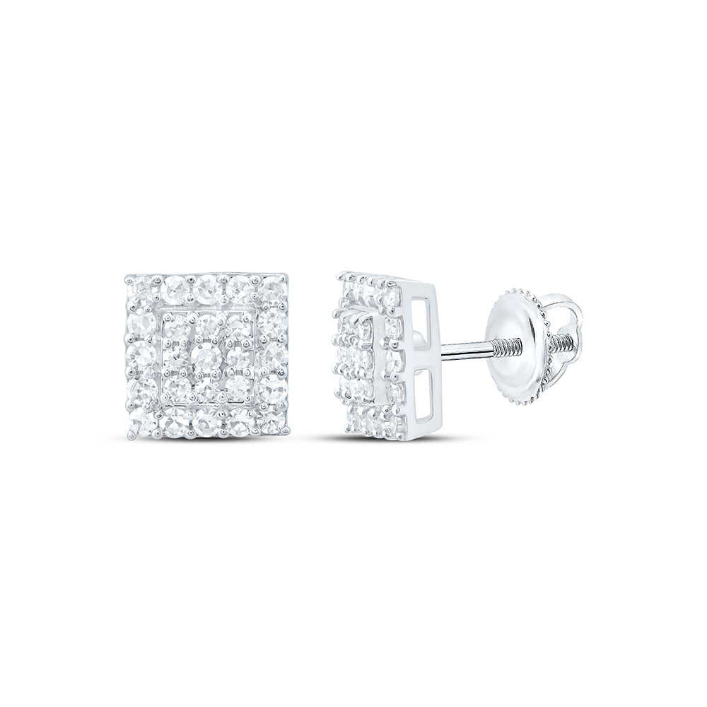 10K Yellow Or White Gold 1/3 Cttw Lab Grown Diamond Square Earring