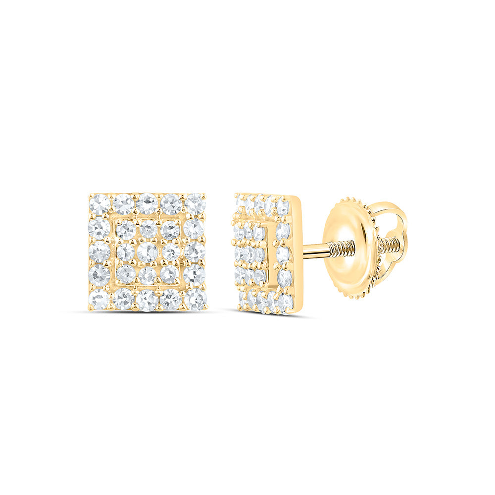 Sterling Silver 1/3 Cttw Lab Grown Diamond Square Earring