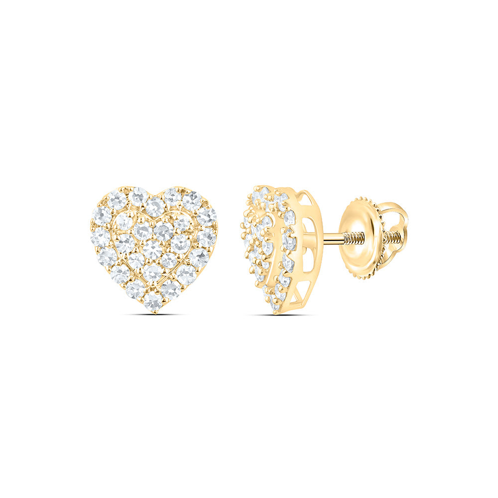 10K Yellow Or White Gold 1/3 Cttw Lab Grown Diamond Heart Earring