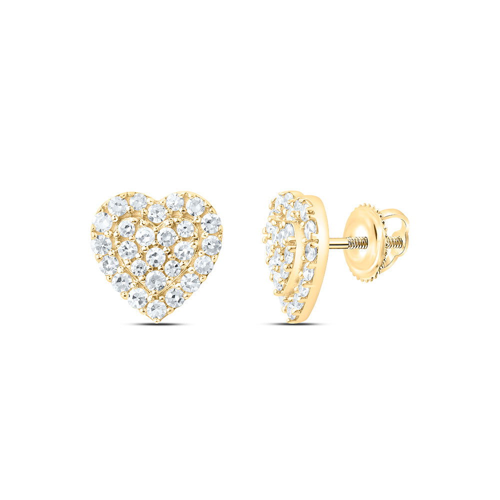 Sterling Silver 1/3 Cttw Lab Grown Diamond Fashion Heart Earring