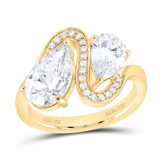 14K Yellow Or White Gold 3 1/4 Cttw Lab Grown Diamond Ring