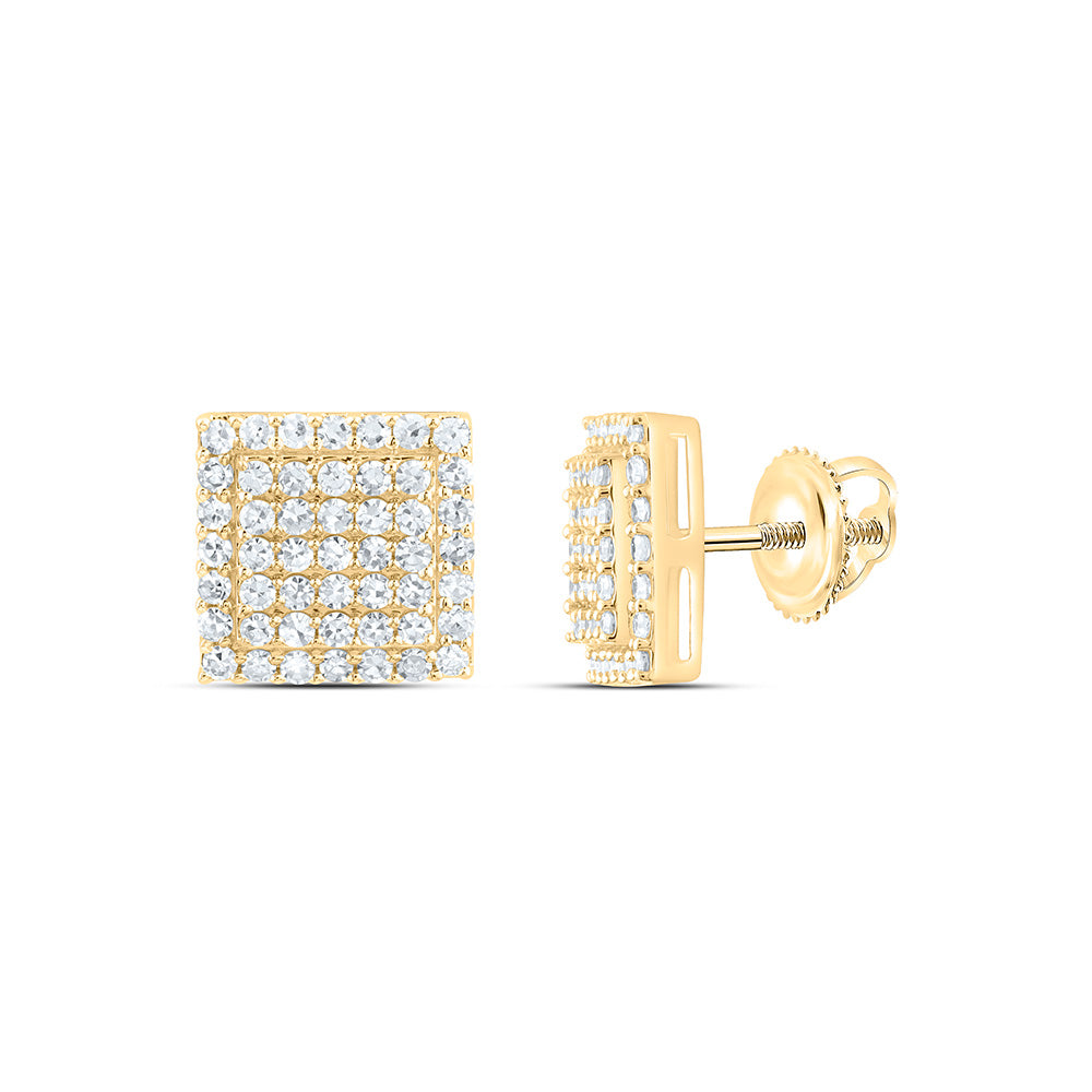 10K Yellow Or White Gold 3/4 Cttw Lab Grown Diamond Fashion Square Earring