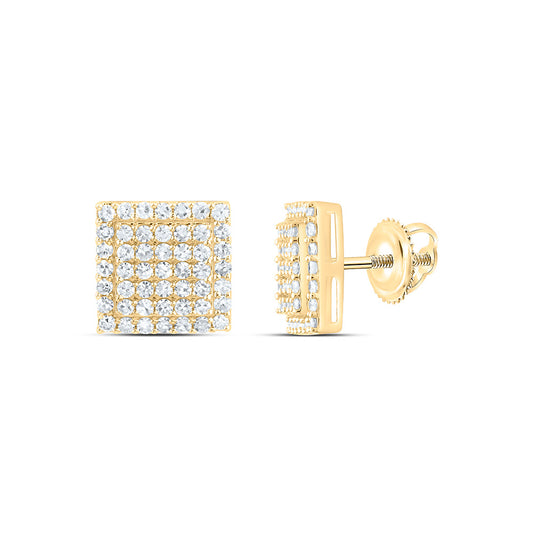 10K Yellow Or White Gold 3/4 Cttw Lab Grown Diamond Fashion Square Earring