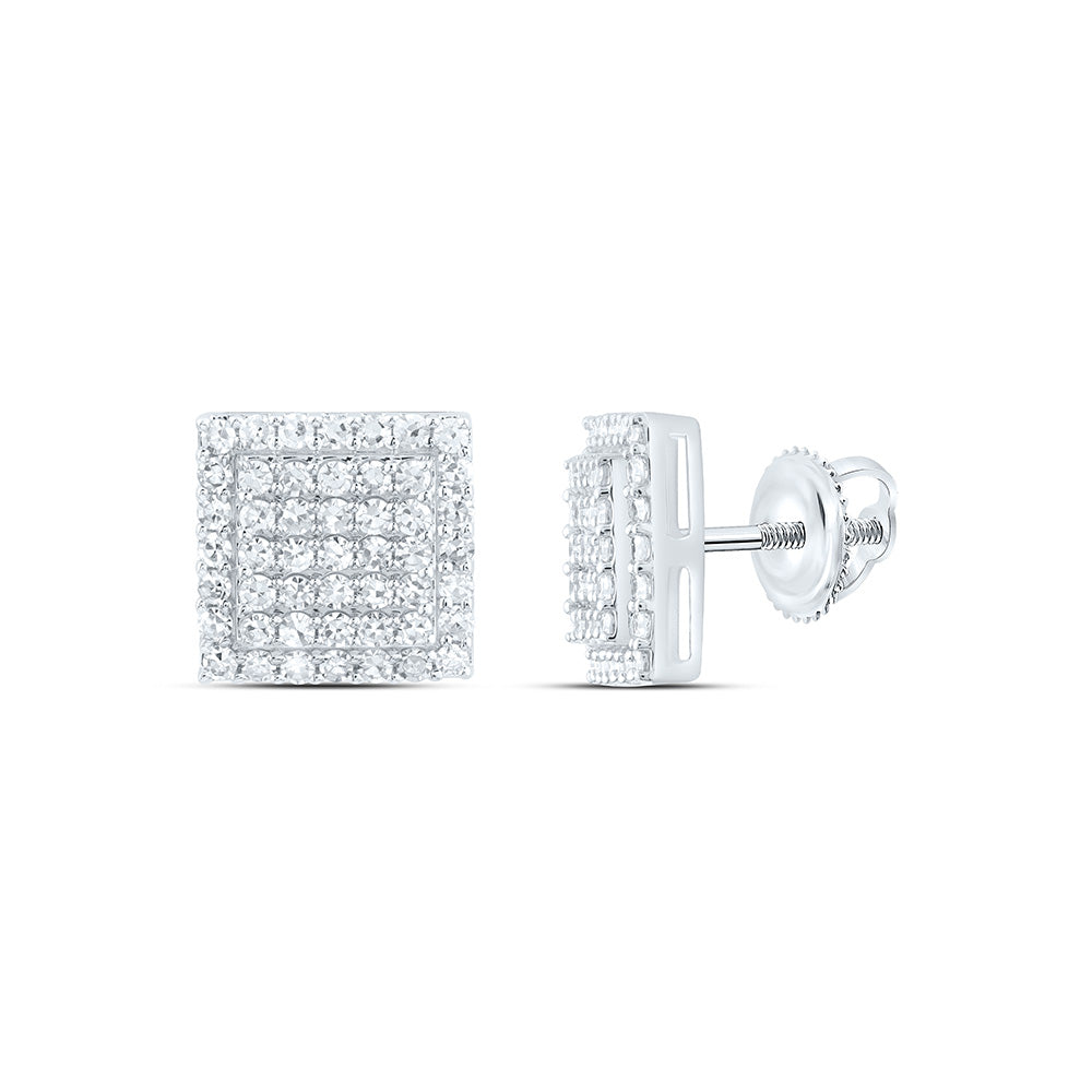 10K Yellow Or White Gold 3/4 Cttw Lab Grown Diamond Fashion Square Earring
