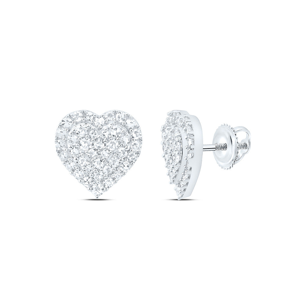 Sterling Silver 1/2 Cttw Lab Grown Diamond Fashion Heart Earring