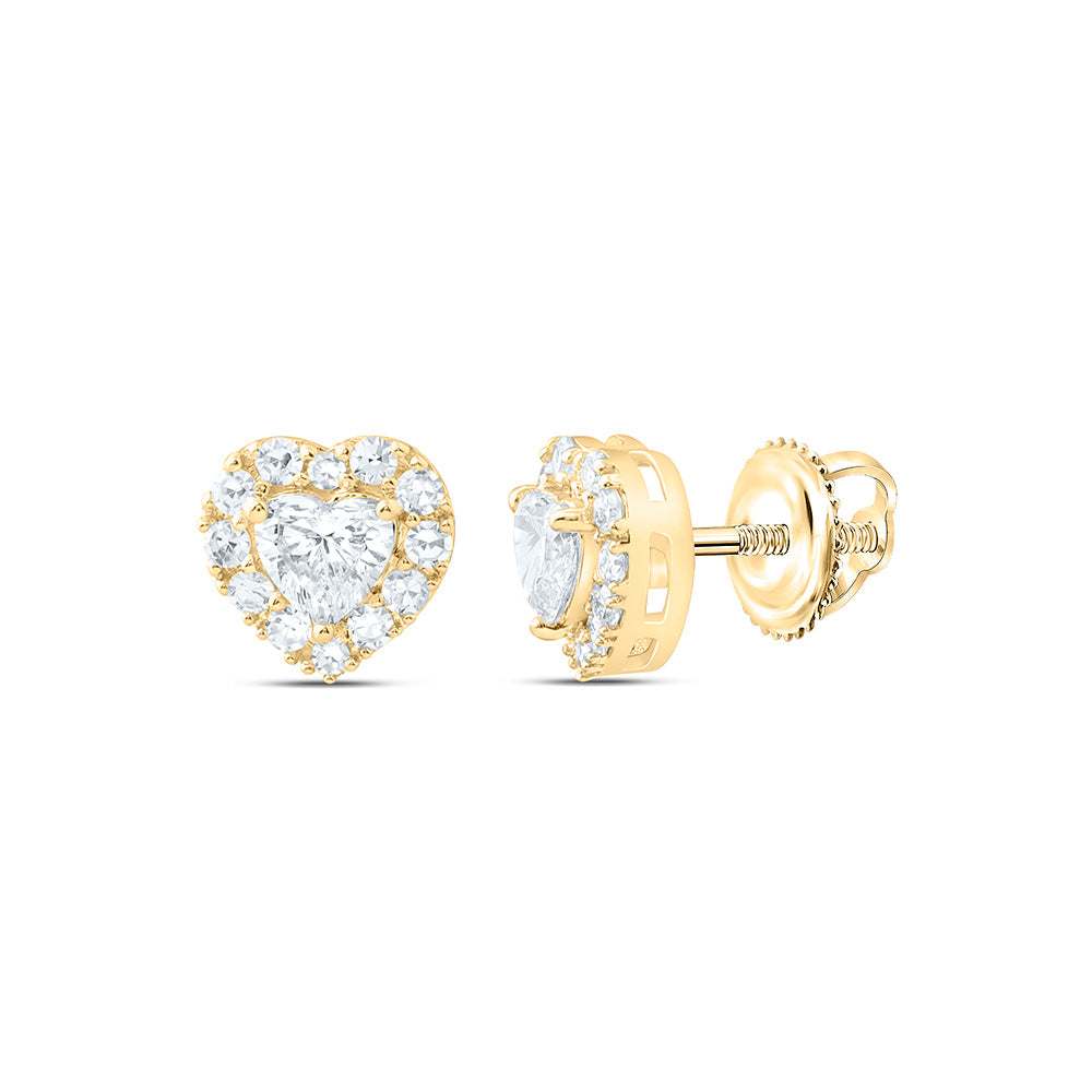 10K Yellow Or White Gold 1/2 Cttw Lab Grown Diamond Heart Earring