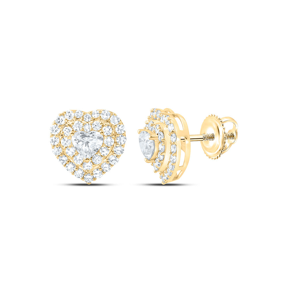 10K Yellow Or White Gold 3/4 Cttw Lab Grown Diamond Herat Earring