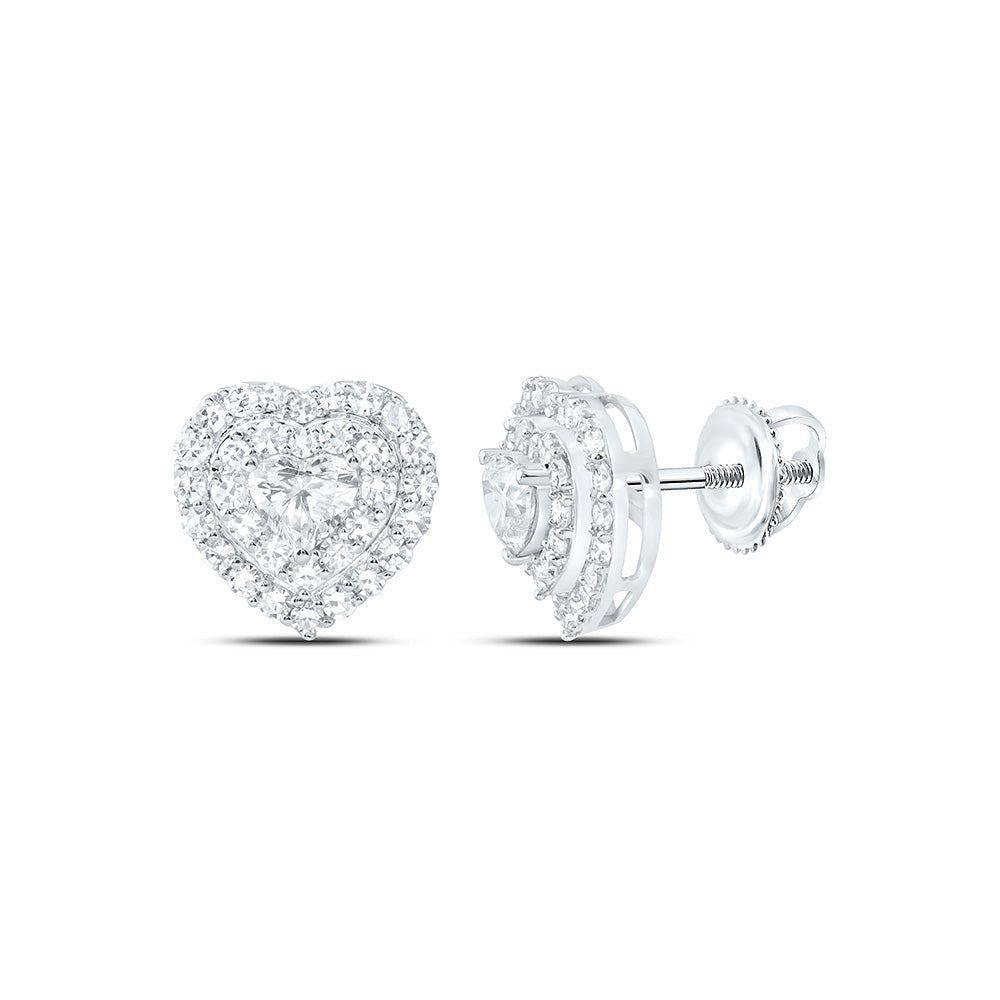 10K Yellow Or White Gold 3/4 Cttw Lab Grown Diamond Herat Earring