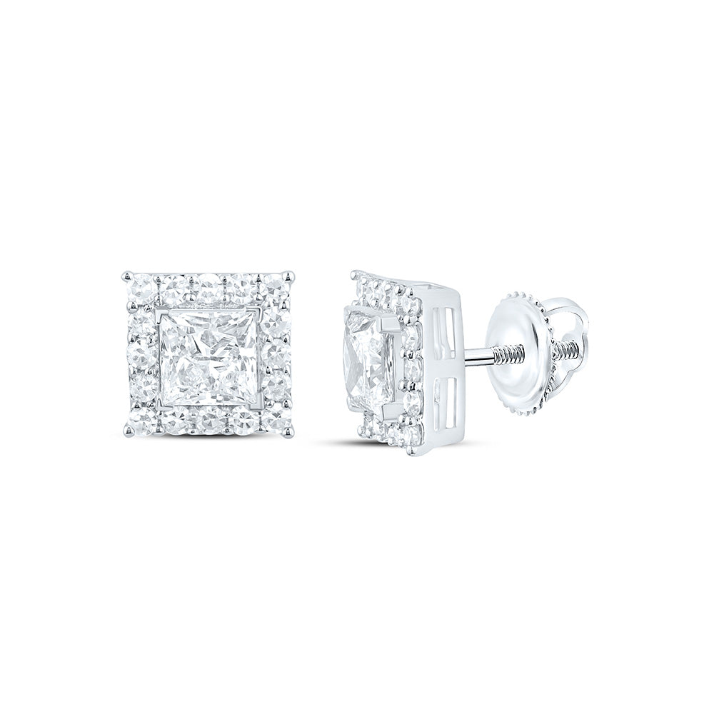 10K Yellow Or White Gold 7/8 Cttw Lab Grown Diamond Square Earring