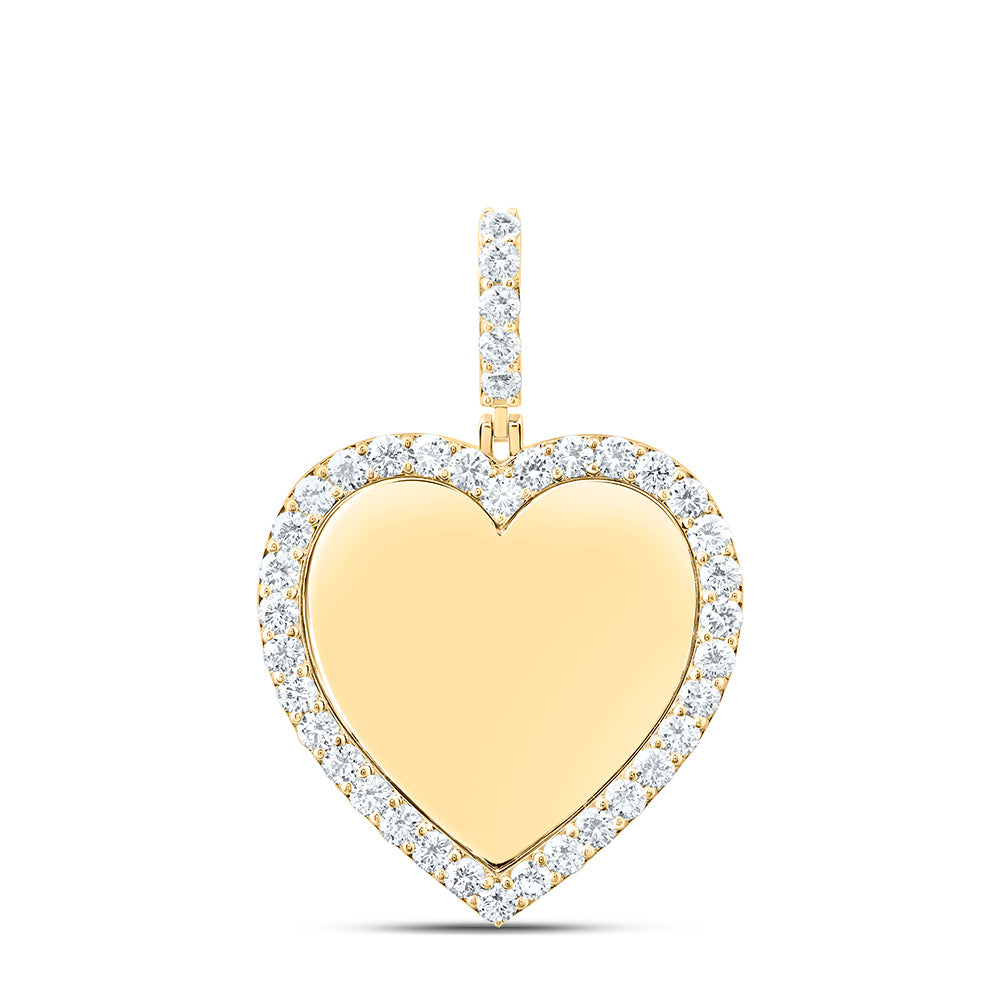 10K Yellow Gold Or Sterling Silver 2 1/2 Cttw Lab Grown Diamond Heart Memory Charm Pendant