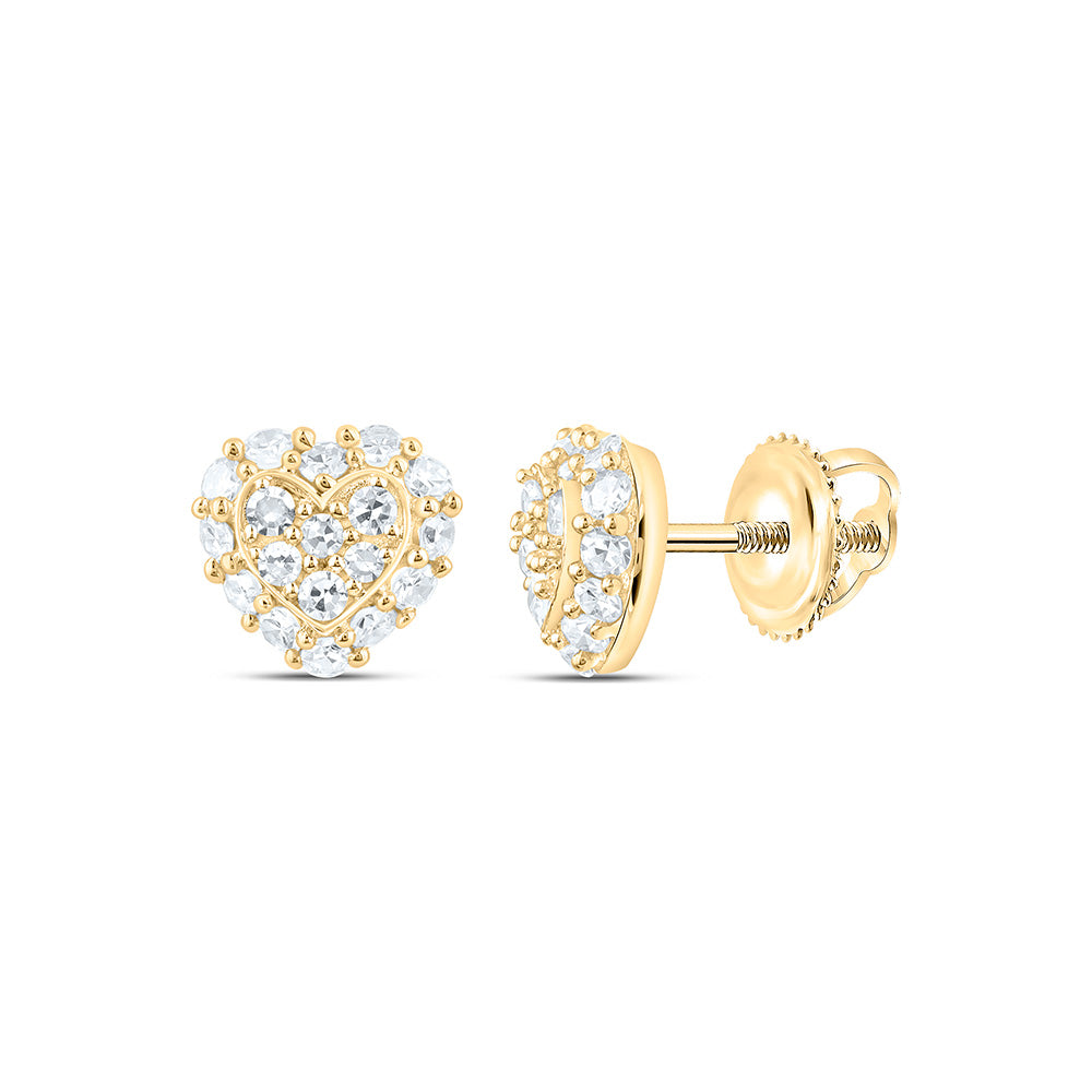 Sterling Silver 1/4 Cttw Lab Grown Diamond Heart Earring