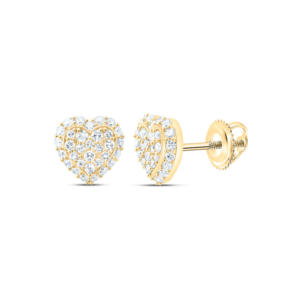 Sterling Silver 1/2 Cttw Lab Grown Diamond Heart Earring