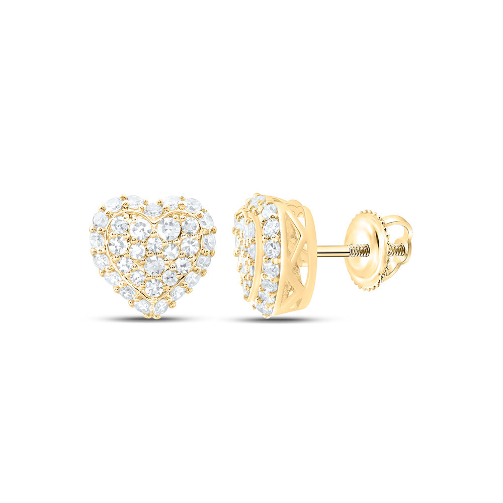 14K Yellow Or White Gold 3/8 Cttw Lab Grown Diamond Heart Earring