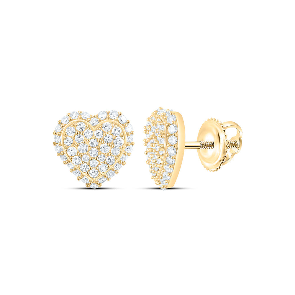Sterling Silver 3/4 Cttw Lab Grown Diamond Heart Earring