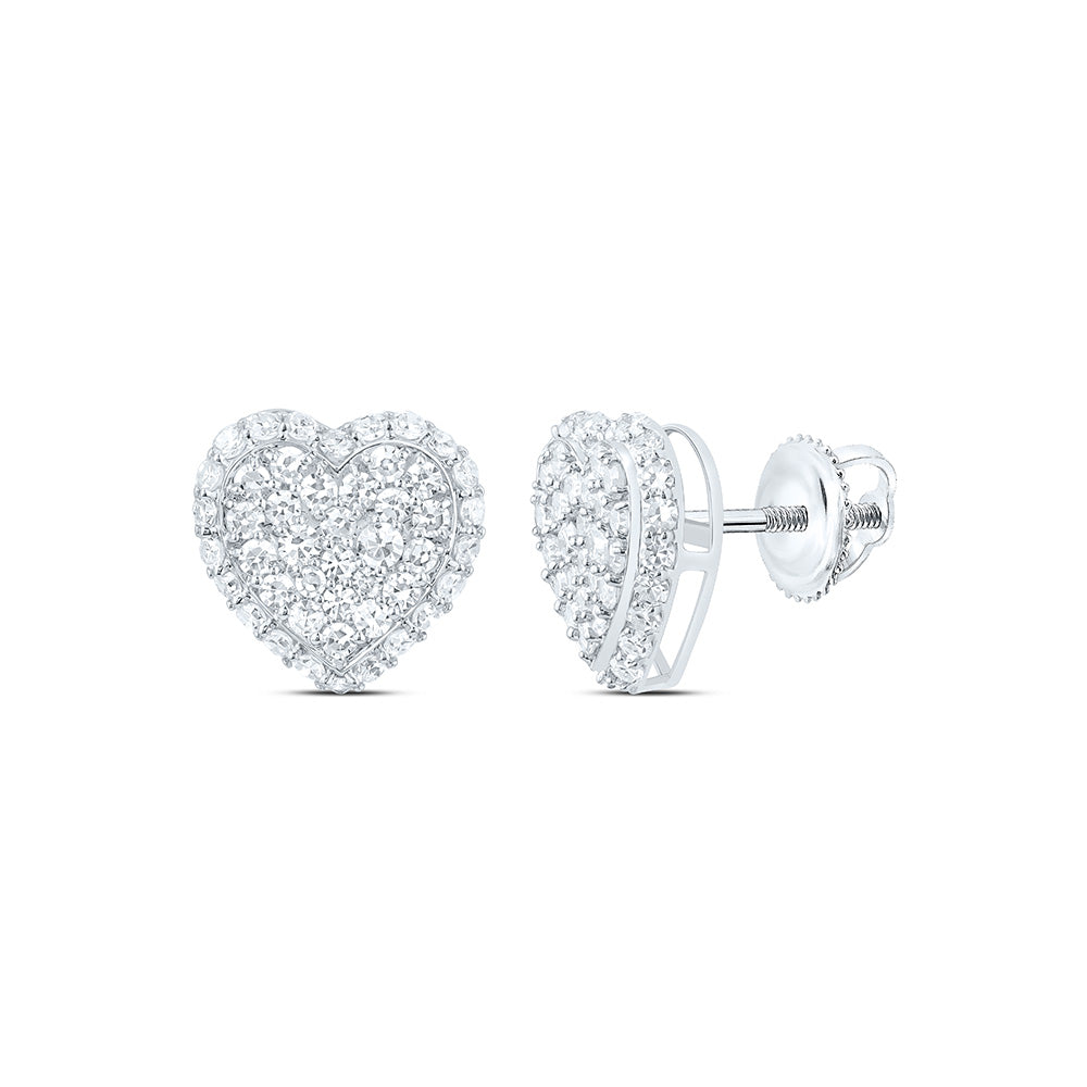10K Yellow Or White Gold 5/8 Cttw Lab Grown Diamond Heart Earring