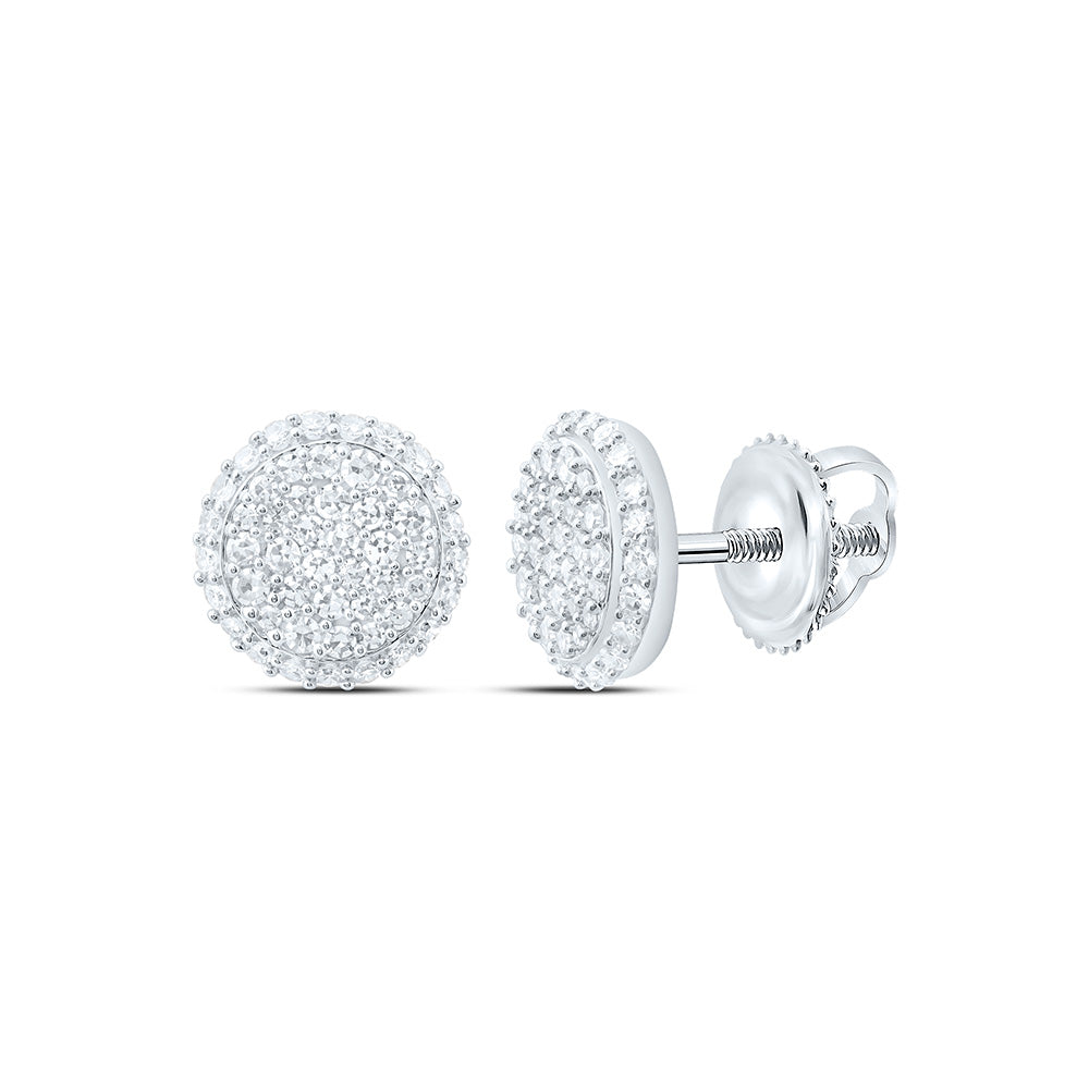 Sterling Silver 3/4 Cttw Lab Grown Diamond Round Earring
