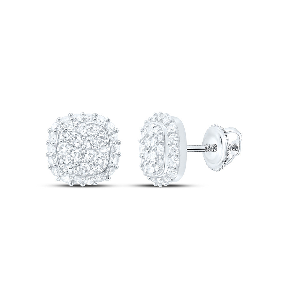 Sterling Silver 1/3 Cttw Lab Grown Diamond Cushion Earring