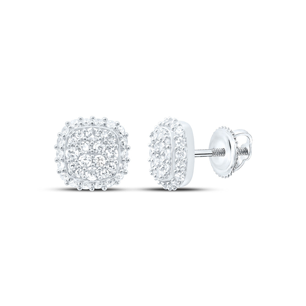 Sterling Silver 1/2 Cttw Lab Grown Diamond Cushion Earring