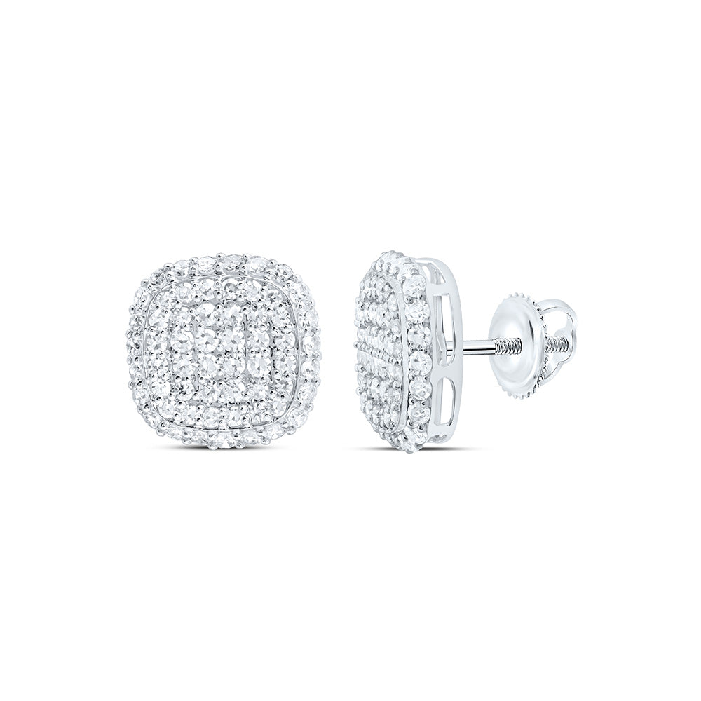 10K Yellow Or White Gold 3/4 Cttw Lab Grown Diamond Cushion Earring