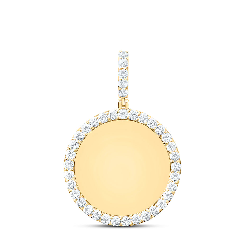 10K Yellow Gold Or Sterling Silver 2 1/2 Cttw Lab Grown Diamond Round Memory Charm Pendant