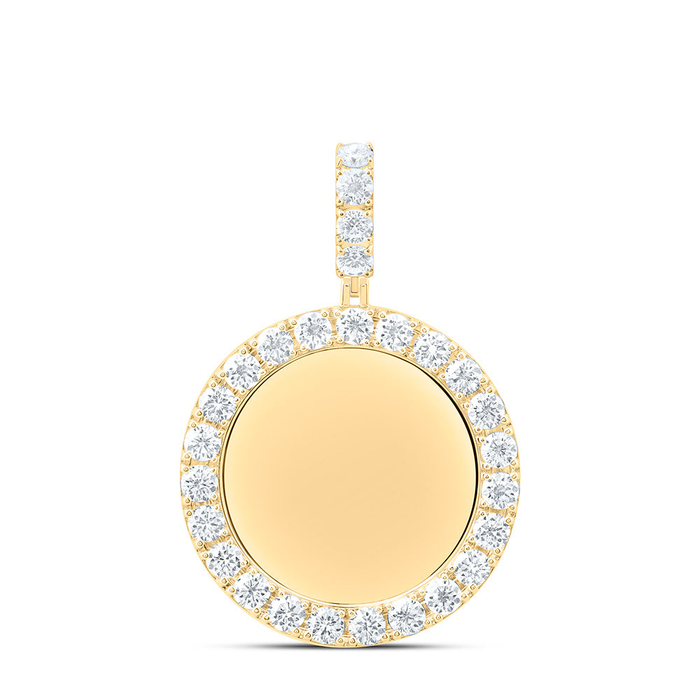 10K Yellow Gold Or Sterling Silver 4 5/8 Cttw Lab Grown Diamond Round Memory Charm Pendant