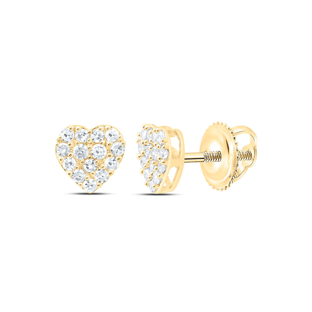 10K Yellow Or White Gold 1/5 Cttw Lab Grown Diamond Heart Earring