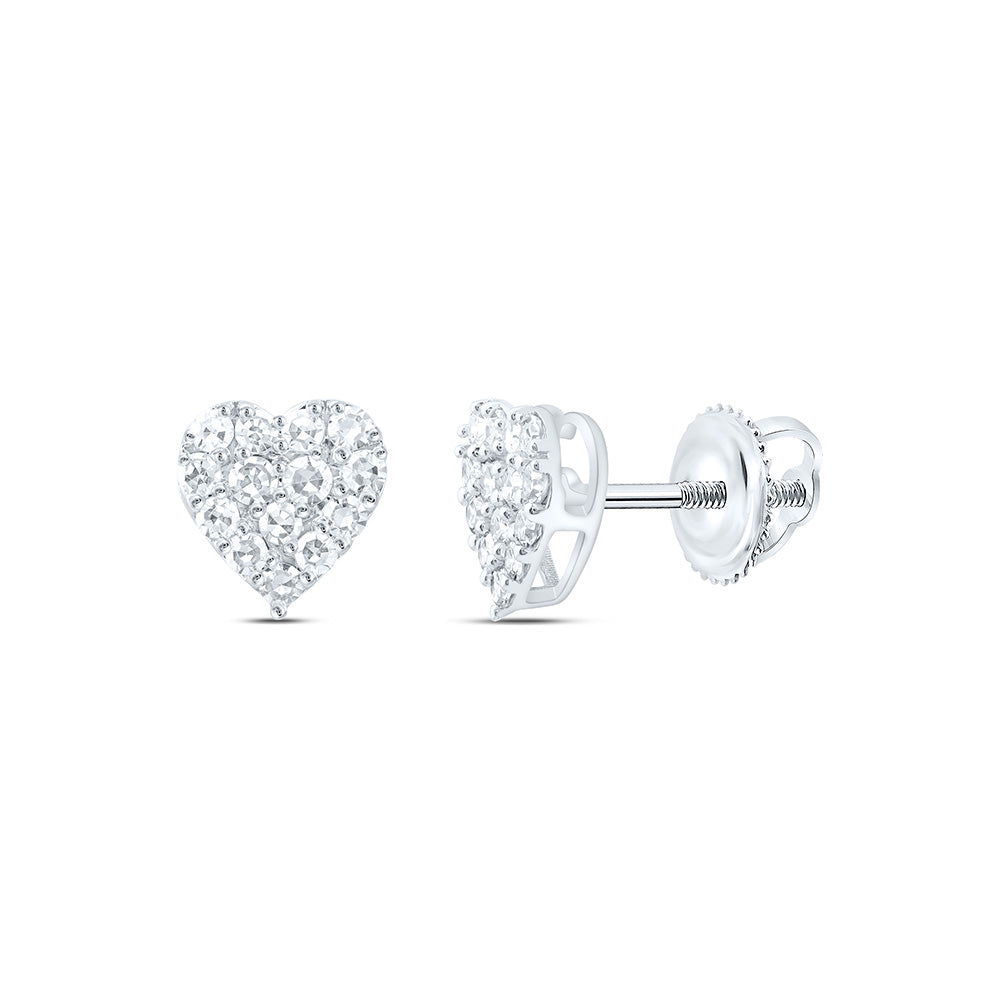 10K Yellow Or White Gold 1/5 Cttw Lab Grown Diamond Heart Earring