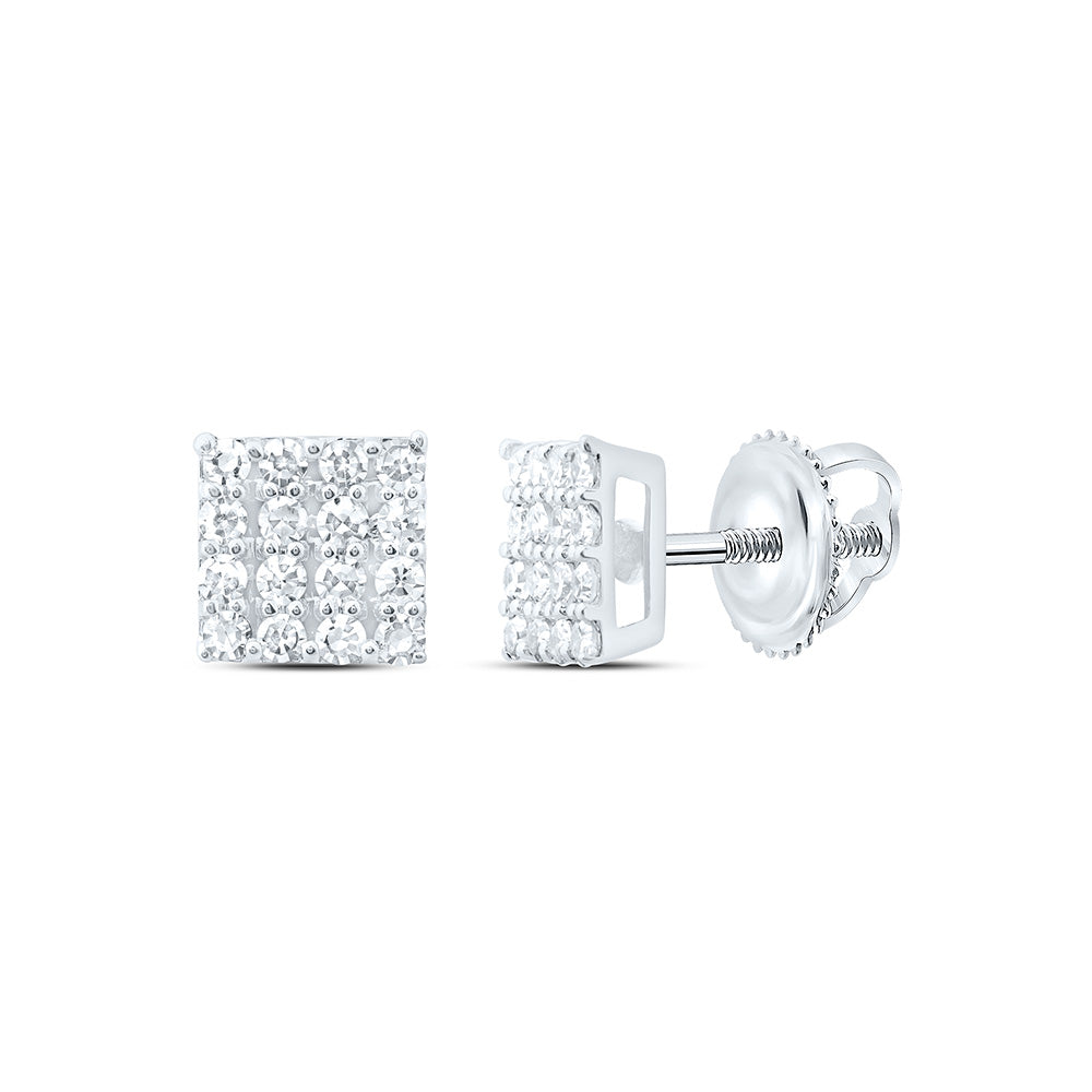 10K Yellow Or White Gold 1/5 Cttw Lab Grown Diamond Square Earring