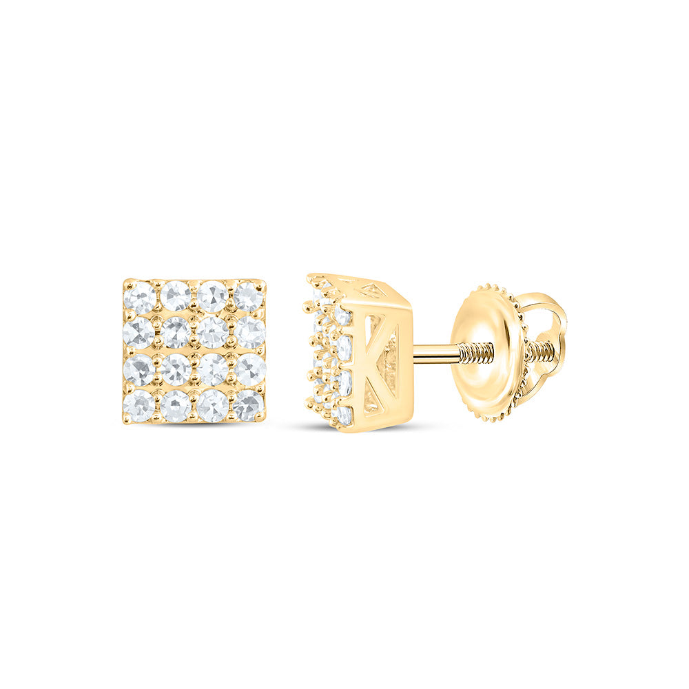 14K Yellow Or White Gold 1/5 Cttw Lab Grown Diamond Square Earring